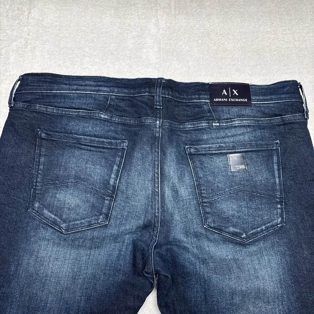 Armani Exchange A|X J13 Mens Slim Fit Dark‎ Blue Stretch Cotton Jeans 38 (41x32)